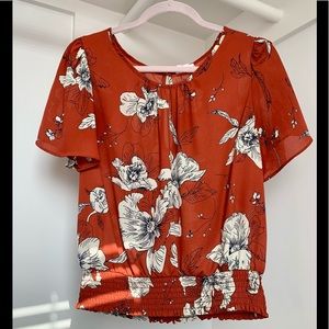 Floral Rust Top